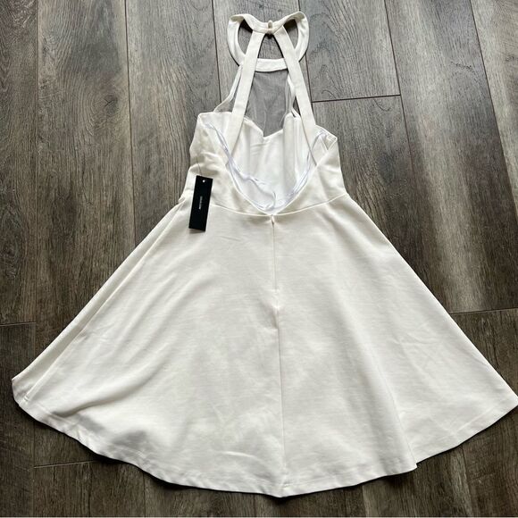 NWT Lulu's White Mesh Light and Grace Halter Skater Dress 
Size Medium - Picture 12 of 14